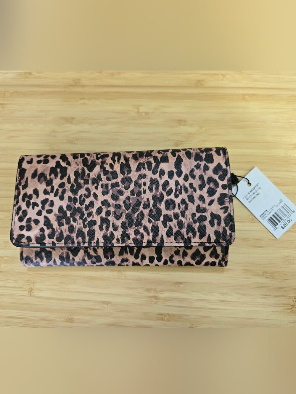 Keelan RFID Filemaster Wallet Leopard Print NWT